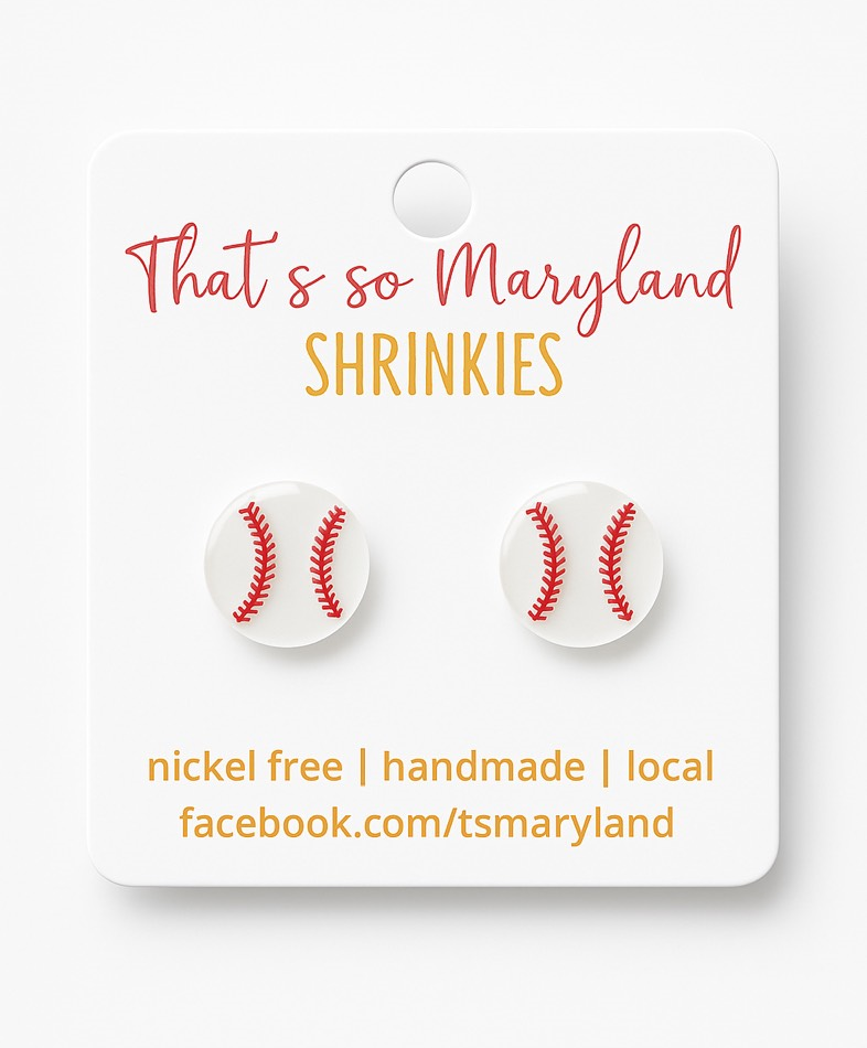 Baseball stud earrings