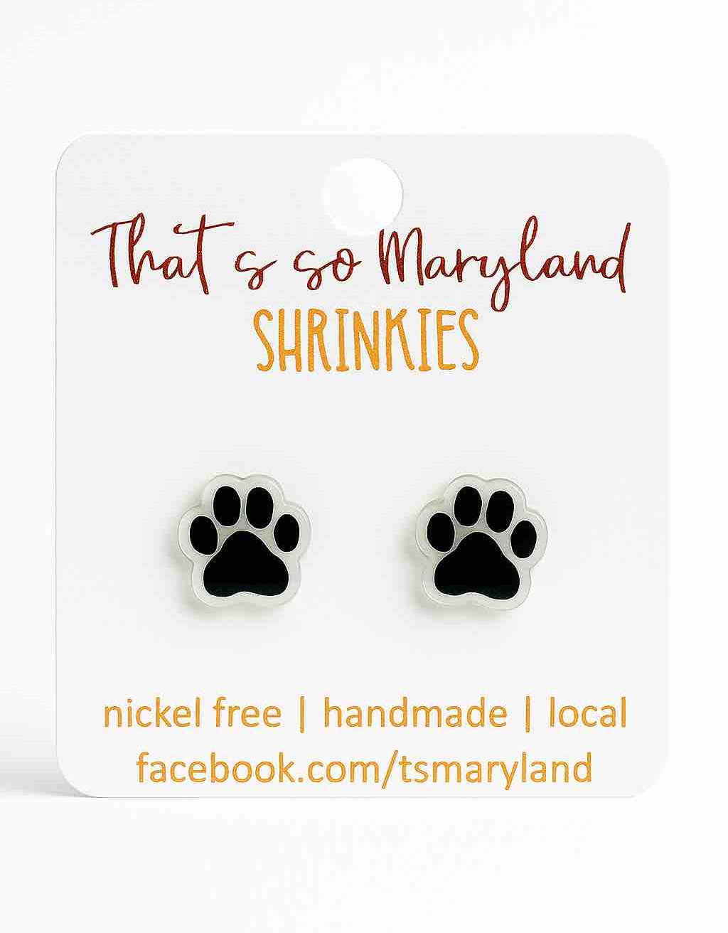 Paw print stud earrings