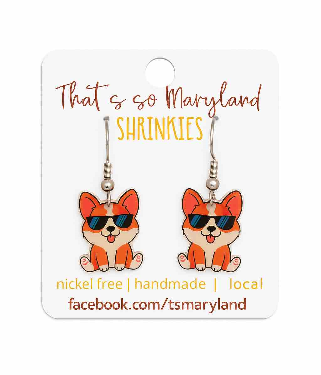 Corgi dangle earrings