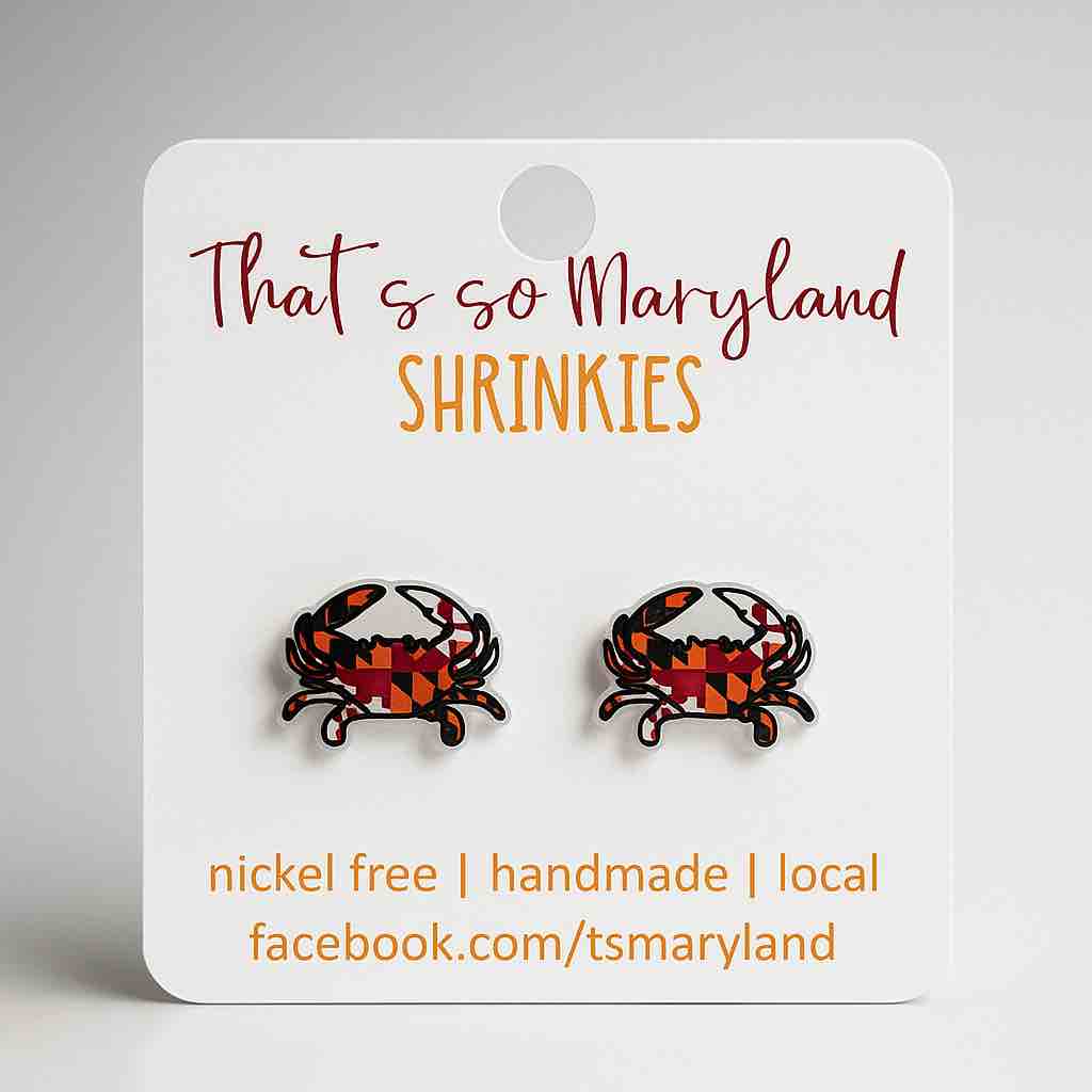 MD flag crab stud earrings
