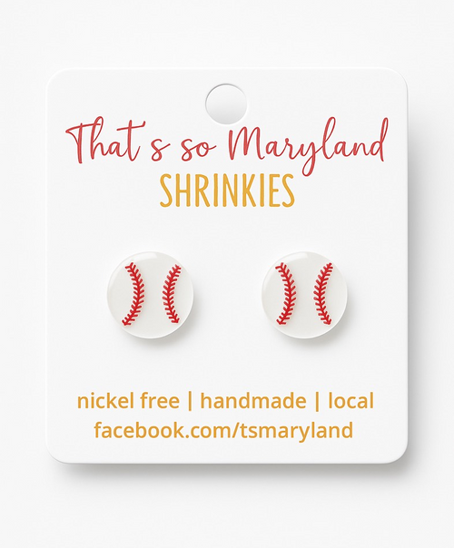 Baseball stud earrings