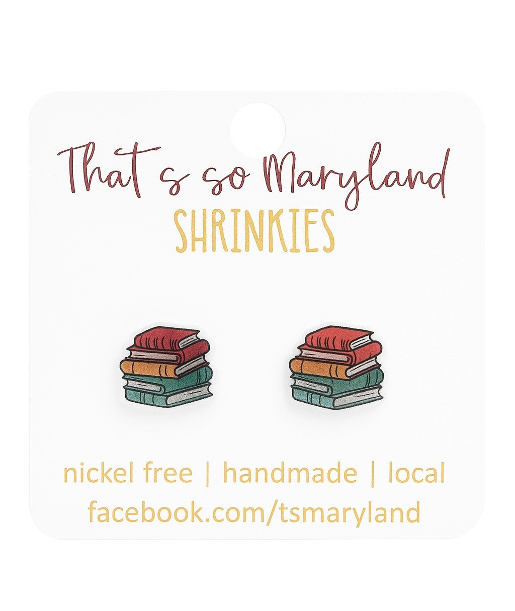 Book stud earrings