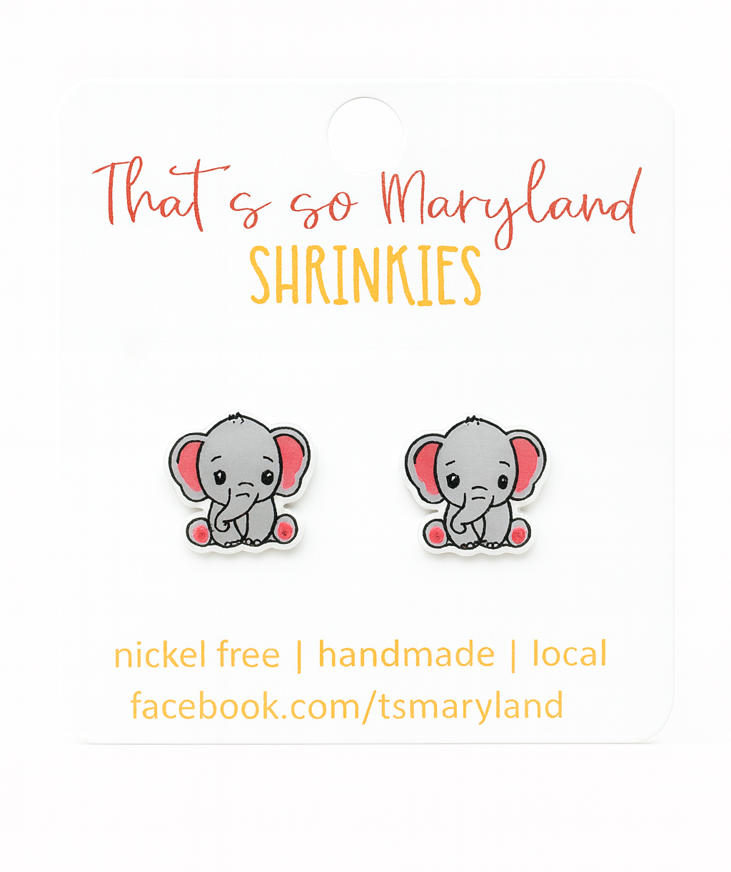 Elephant stud earrings