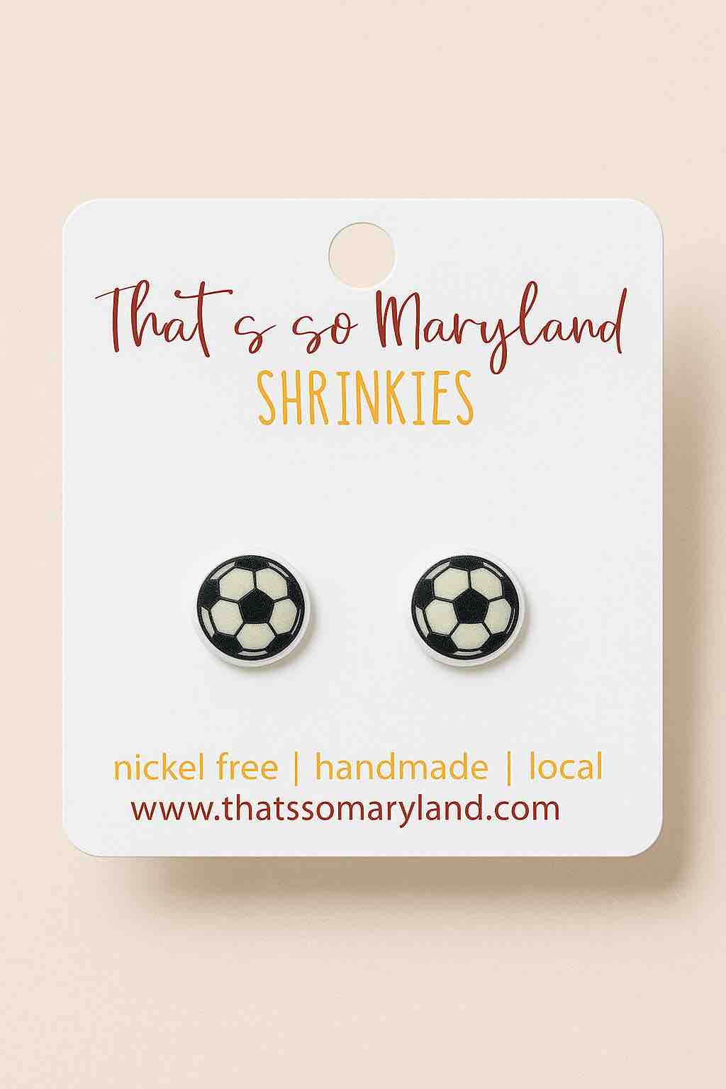 Soccer ball stud earrings