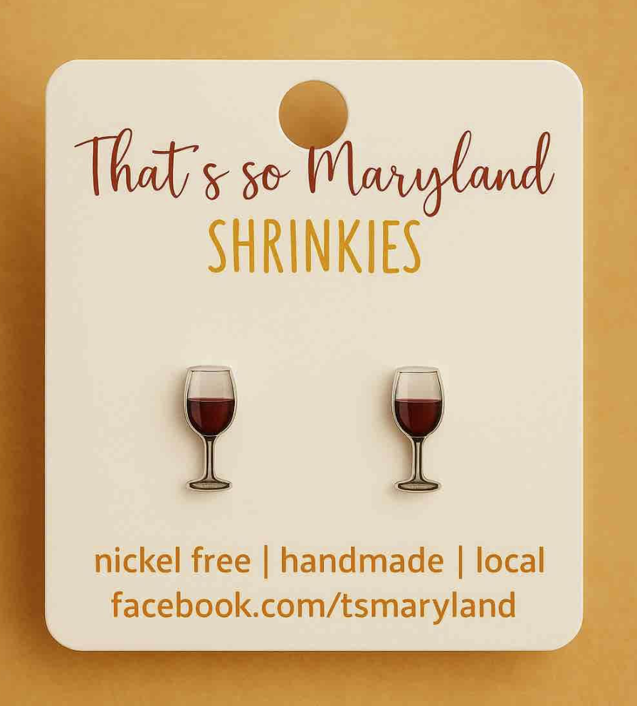 Red Wine Glass Studs